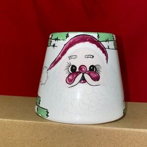 Santa Claus Christmas Candle Topper candle shade ceramic holiday decor